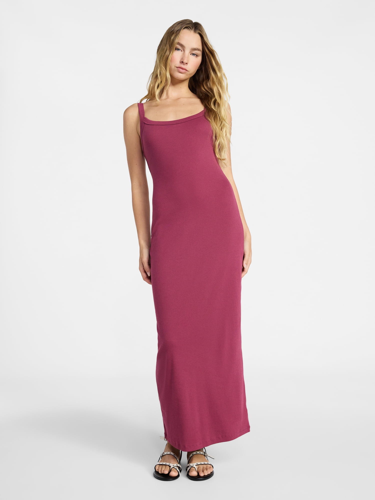 No Boundaries Long Scoop Neck Maxi Dress, Women’s Sizes XXS-XXL
