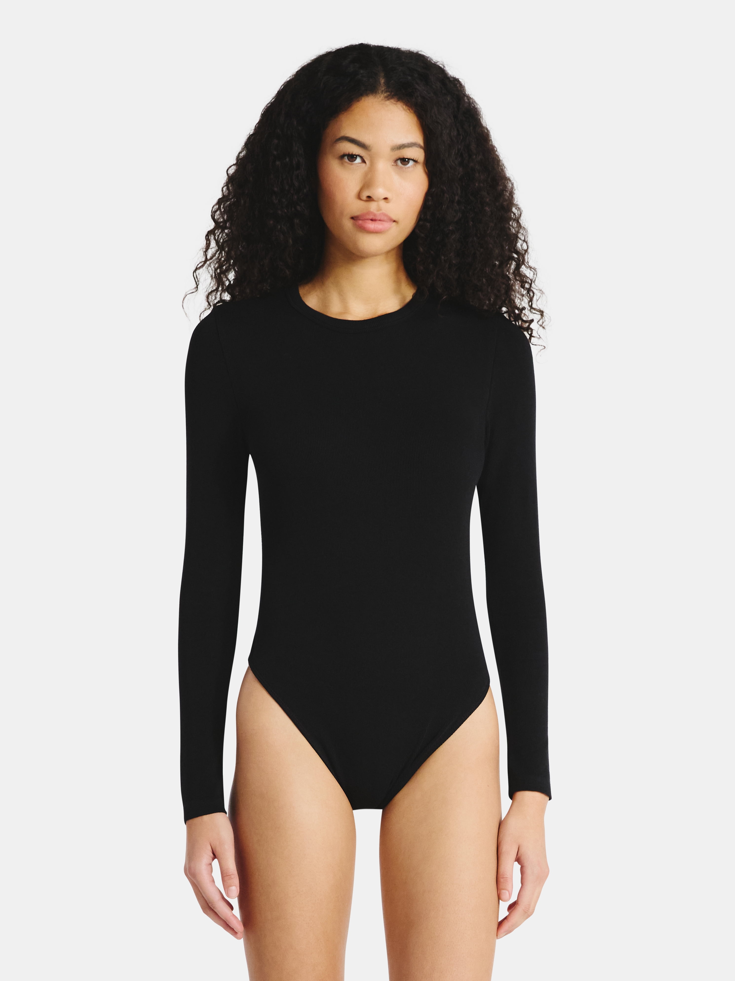 No Boundaries Seamless High Neck Bodysuit with Long Sleeves, Women's