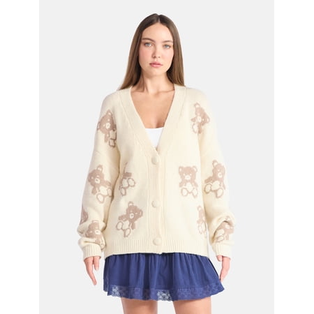 No Boundaries Button-Front Cardigan, Women's