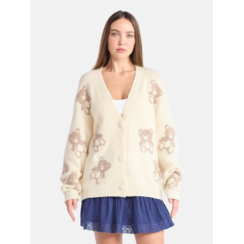 No Boundaries Button-Front Cardigan, Women's