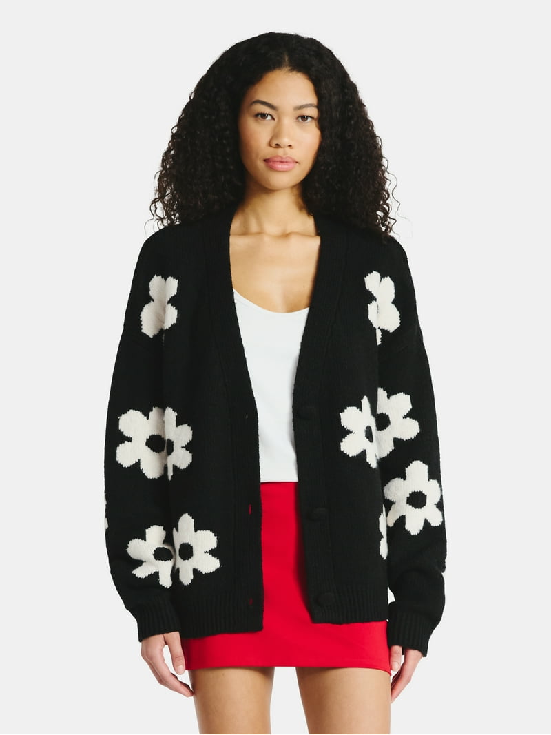 No Boundaries Button-Front Cardigan, Women's - Walmart.com