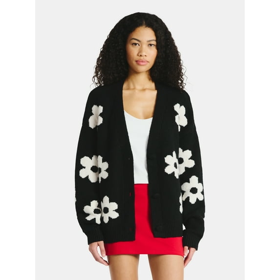 No Boundaries Button-Front Cardigan, Women's