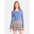thumbnail image 1 of No Boundaries Button-Front Pointelle Cardigan with Long Sleeves, Women's, 1 of 4