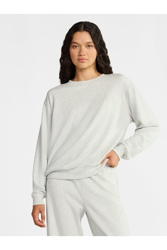 Cozy Sleepwear Crewneck Pullover with Long Sleeves, Women’s and Women's Plus XXS-3X