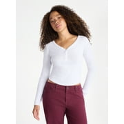 NO BOUNDARIES Henley Top with Long Sleeves, Women’s