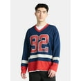 thumbnail image 1 of No Boundaries Hockey Jersey Style Shirt with Long Sleeves, Men's and Big Men's, 1 of 5