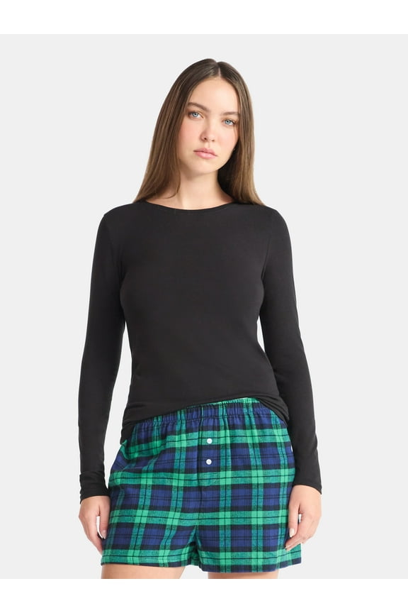 Crewneck Tee with Long Sleeves, Women's & Women's Plus XXS-4X