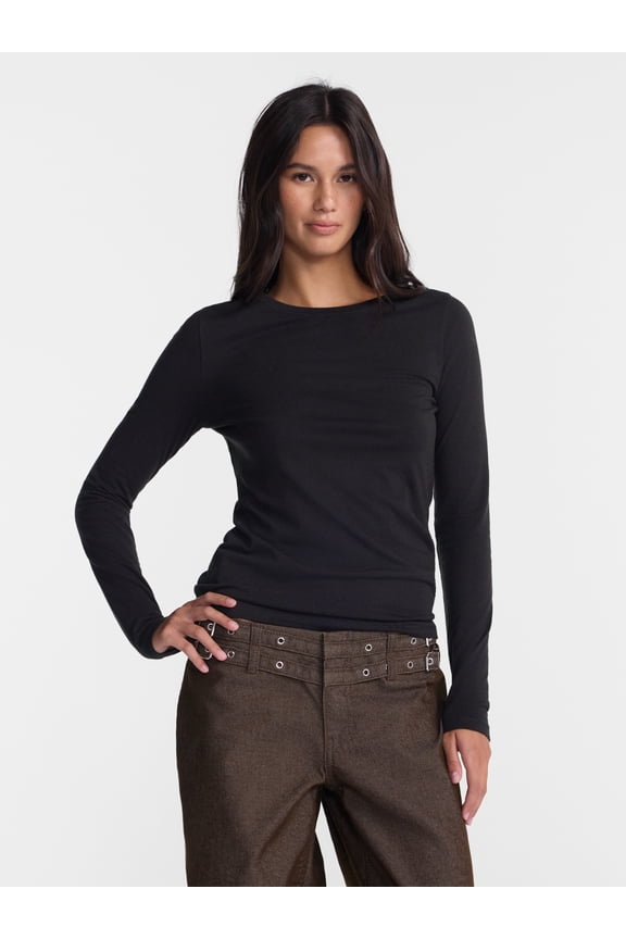 Crewneck Tee with Long Sleeves, Women's XXS-XXL