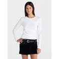 thumbnail image 1 of No Boundaries Crewneck Tee with Long Sleeves, Women's XXS-XXL, 1 of 5