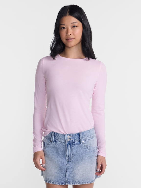 Crewneck Tee with Long Sleeves, Women's XXS-XXL