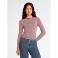 thumbnail image 1 of No Boundaries Striped Tee with Long Sleeves, Women's, 1 of 5