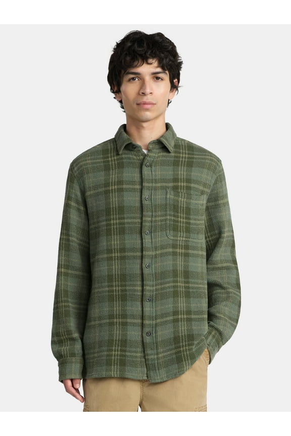 Men's & Big Men's Long Sleeve Textured Shirt , Sizes XS-5XL