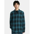 thumbnail image 1 of No Boundaries Men's & Big Men's Long Sleeve Textured Shirt , Sizes XS-5XL, 1 of 2
