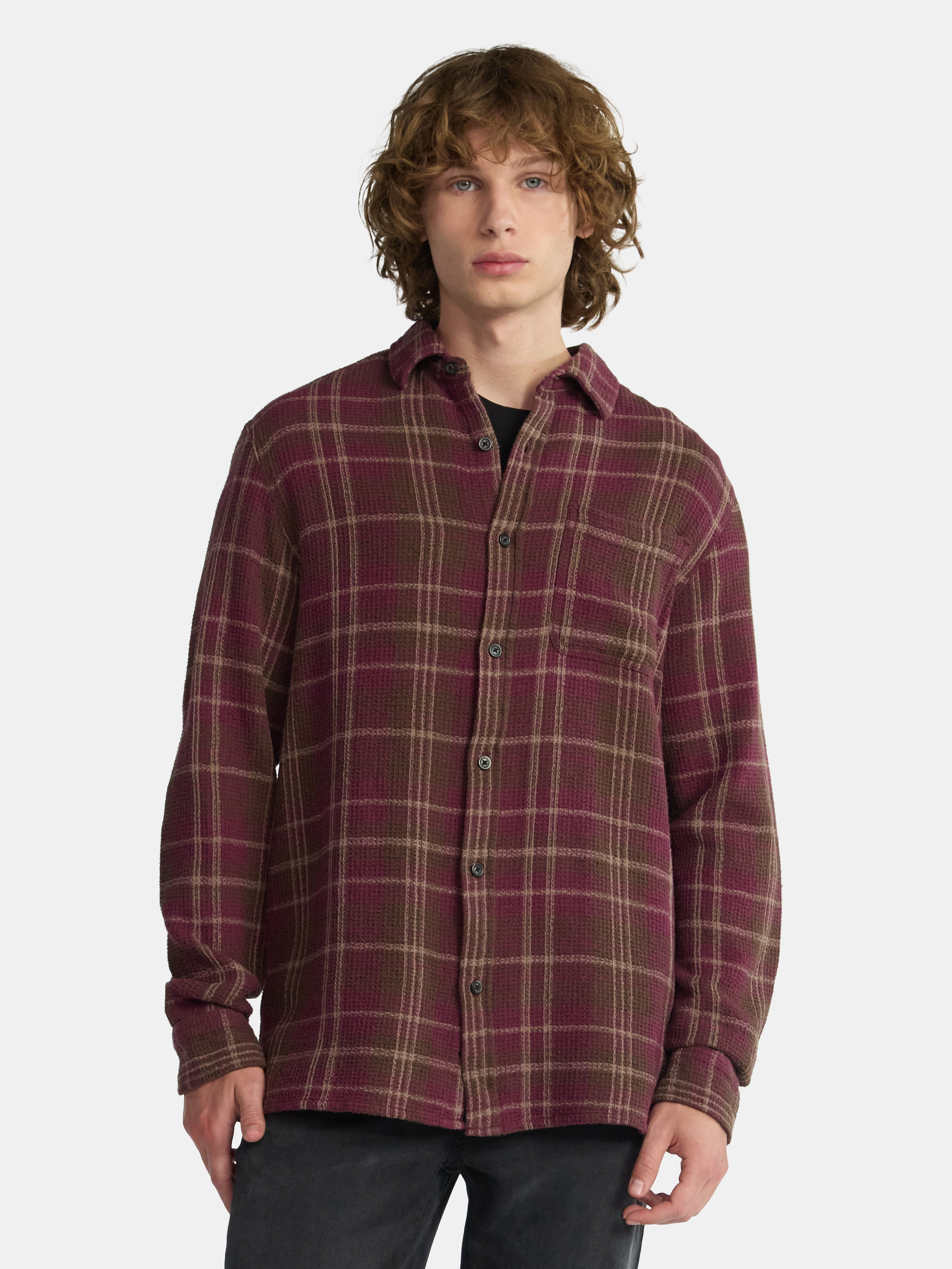 No Boundaries Men's & Big Men's Long Sleeve Textured Shirt , Sizes XS-5XL