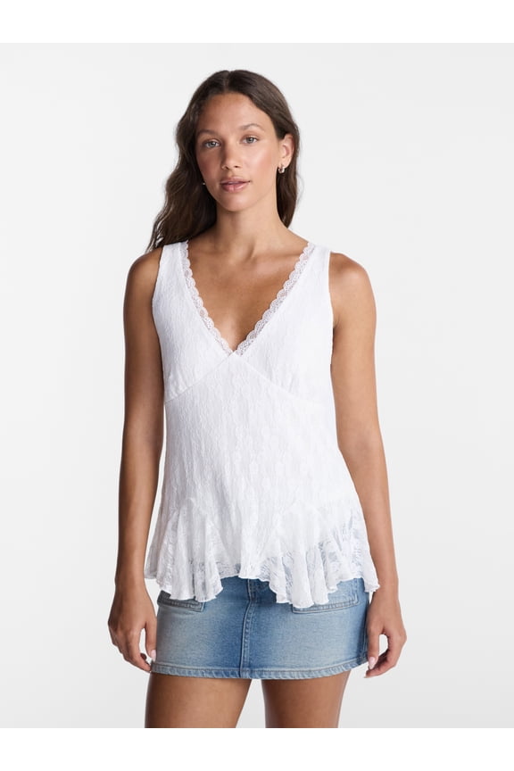Lace Godet Tank Top, Women’s XXS-XXL