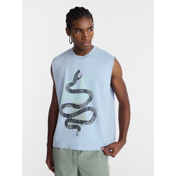 No Boundaries Boxy Fit Heavyweight Graphic Muscle Tank Top, Men's XS-5XL