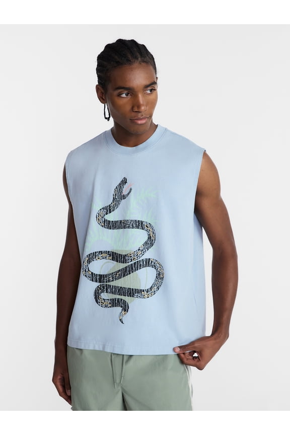 Boxy Fit Heavyweight Graphic Muscle Tank Top, Men's XS-5XL