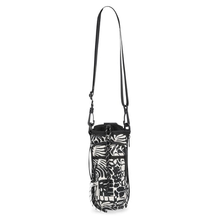 No Boundaries Women's Neoprene Crossbody Bucket Bag, Black/White