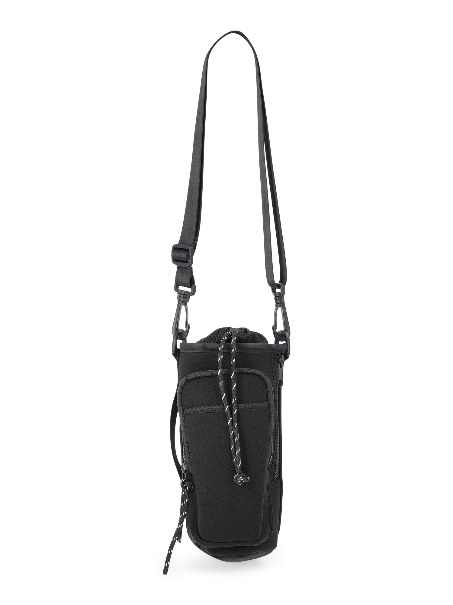 Women's Neoprene Crossbody Bucket Bag, Black Soot