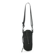 Women's Neoprene Crossbody Bucket Bag, Black Soot