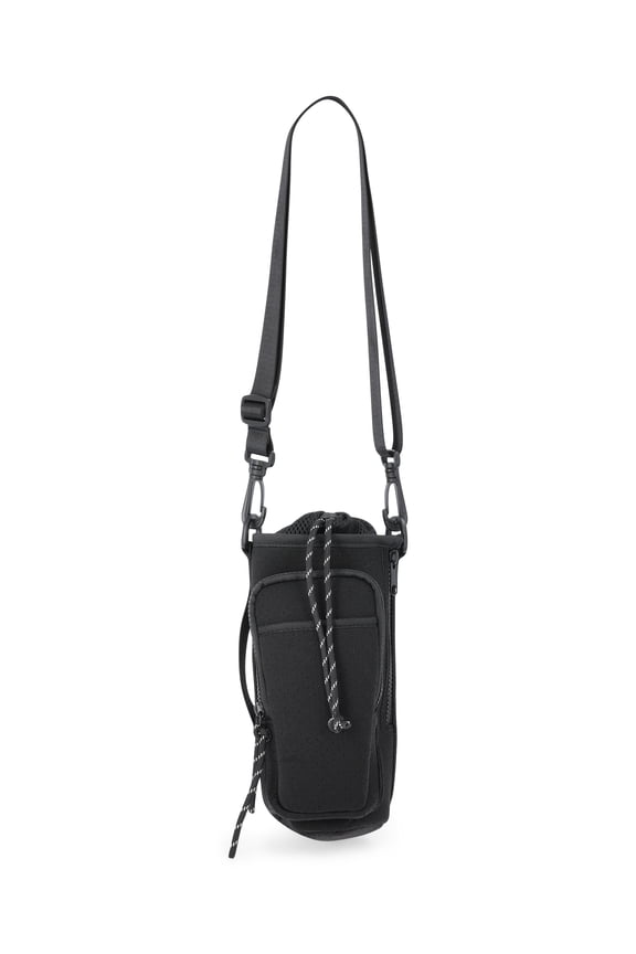 Women's Neoprene Crossbody Bucket Bag, Black Soot