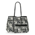 thumbnail image 1 of No Boundaries Women's Neoprene Beach Tote Bag, Black/White, 1 of 6