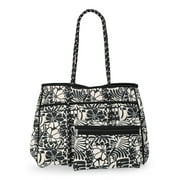 Women's Neoprene Beach Tote Bag, Black/White