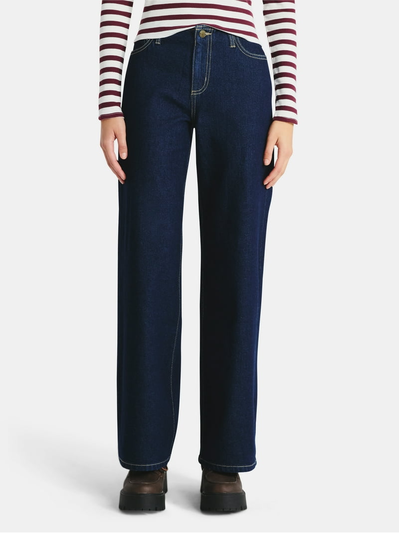 No Boundaries Baggy Wide Leg Jeans, 31.5'' Inseam, Women's