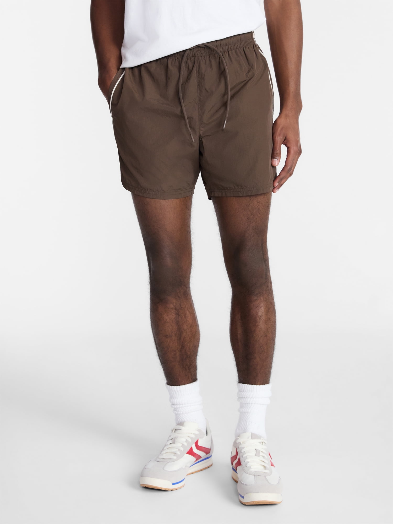 No Boundaries Nylon Track Shorts, 6" Inseam, Men's XS-5XL
