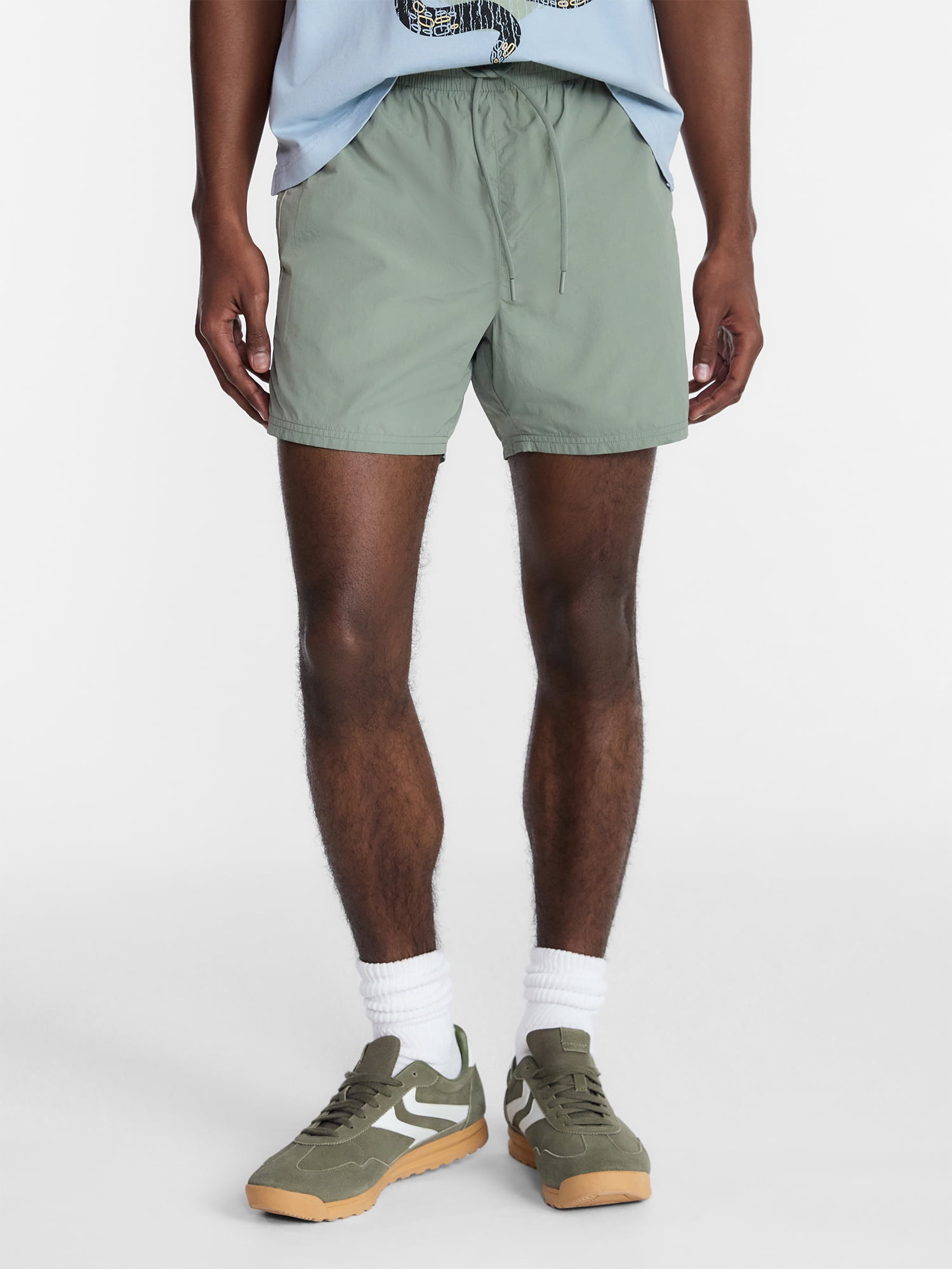 No Boundaries Nylon Track Shorts, 6" Inseam, Men's XS-5XL