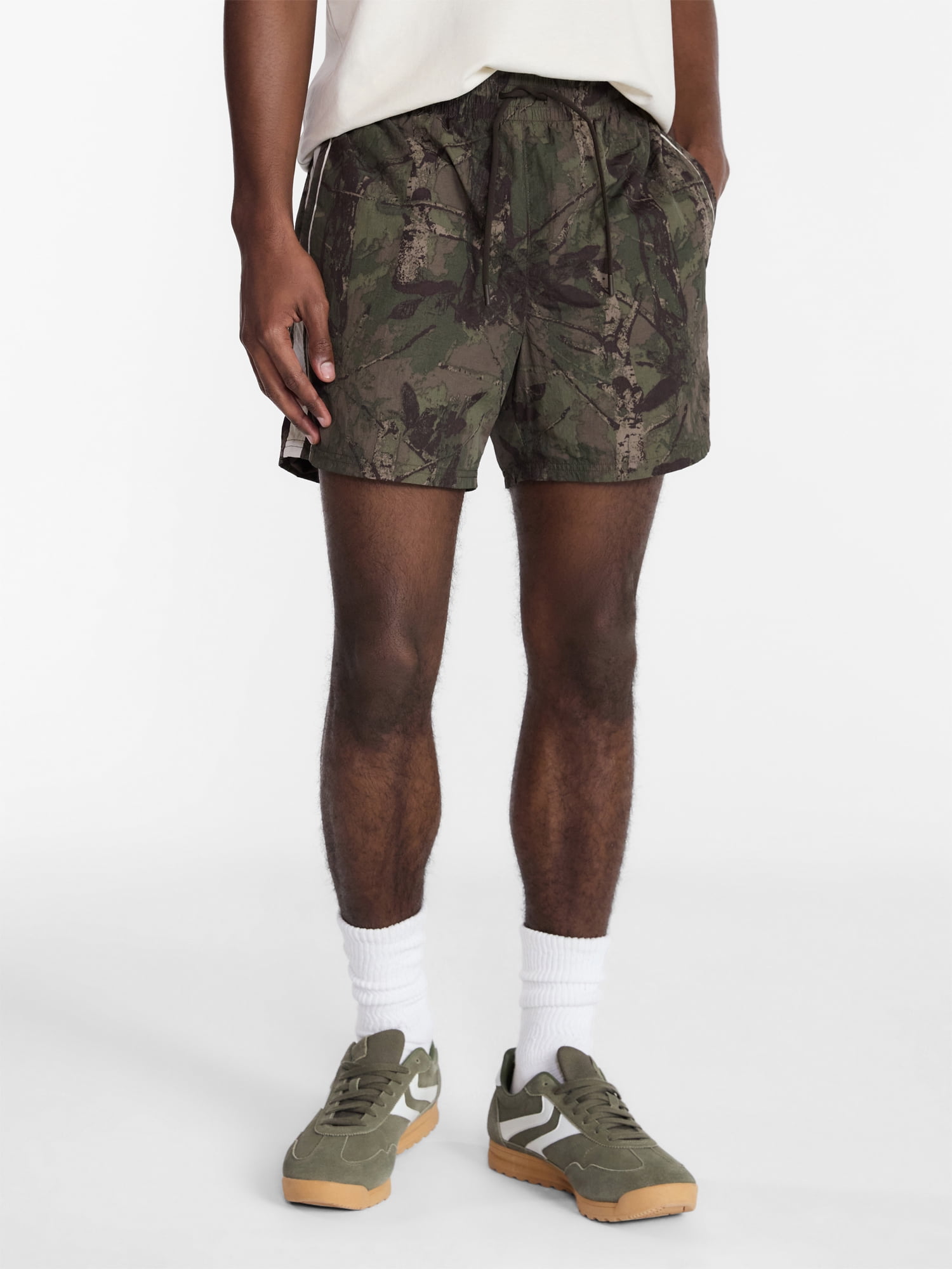 No Boundaries Nylon Track Shorts, 6" Inseam, Men's XS-5XL