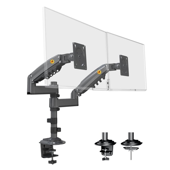 NB North Bayou Dual Monitor Desk Mount Stand Full Motion Swivel Computer Monitor Arm Fits 2 Screens up to 27'' with Load Capacity 4.4~19.8lbs for Each Monitor H180-G