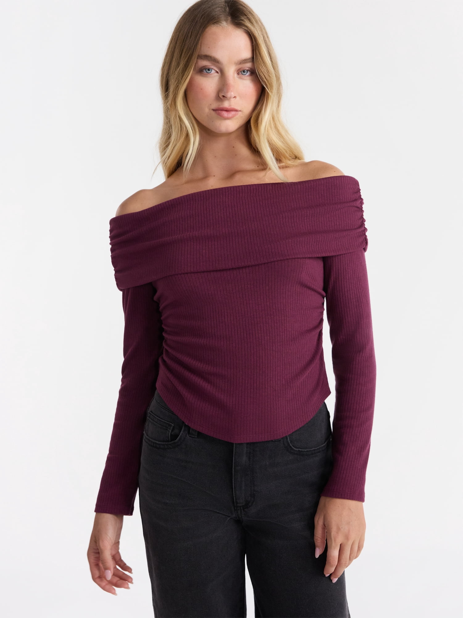 No Boundaries Off The Shoulder Top with Long Sleeves, Women’s