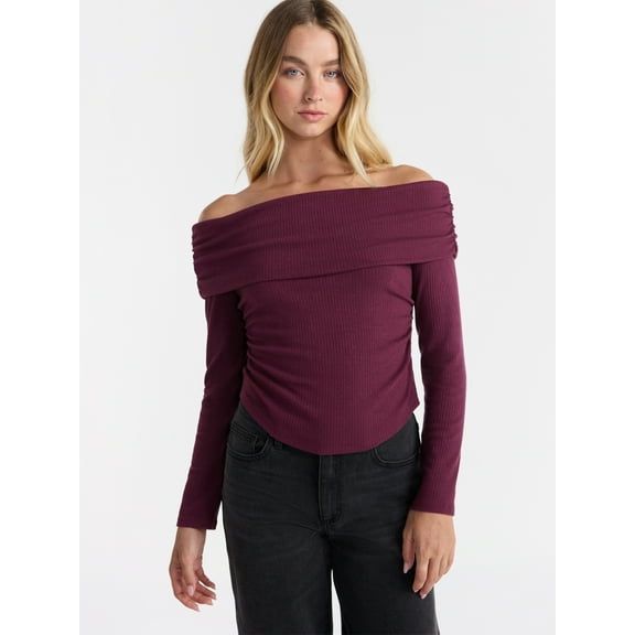 No Boundaries Off The Shoulder Top with Long Sleeves, Women’s