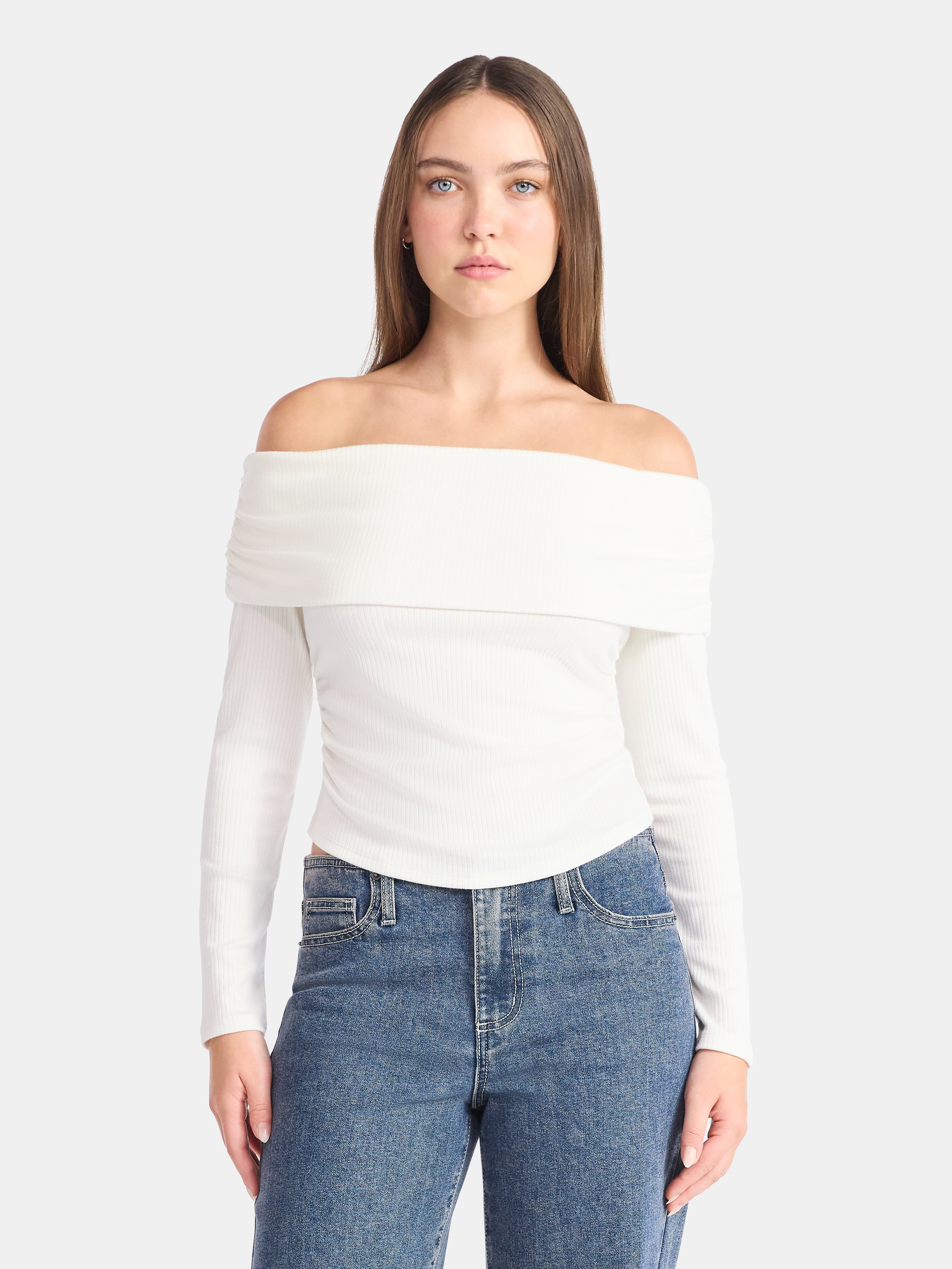 No Boundaries Off The Shoulder Top with Long Sleeves, Women’s