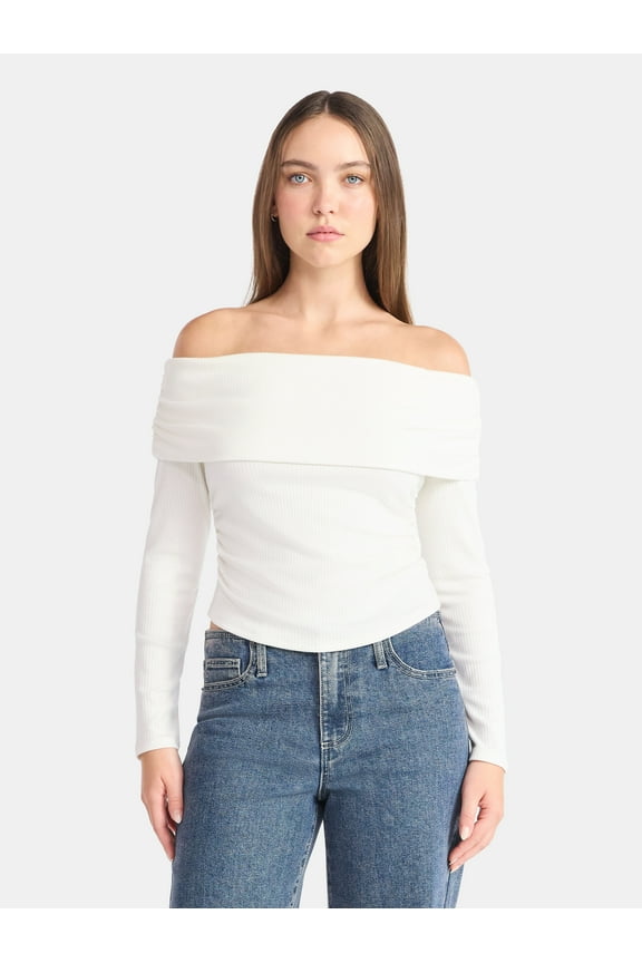 Off The Shoulder Top with Long Sleeves, Women’s