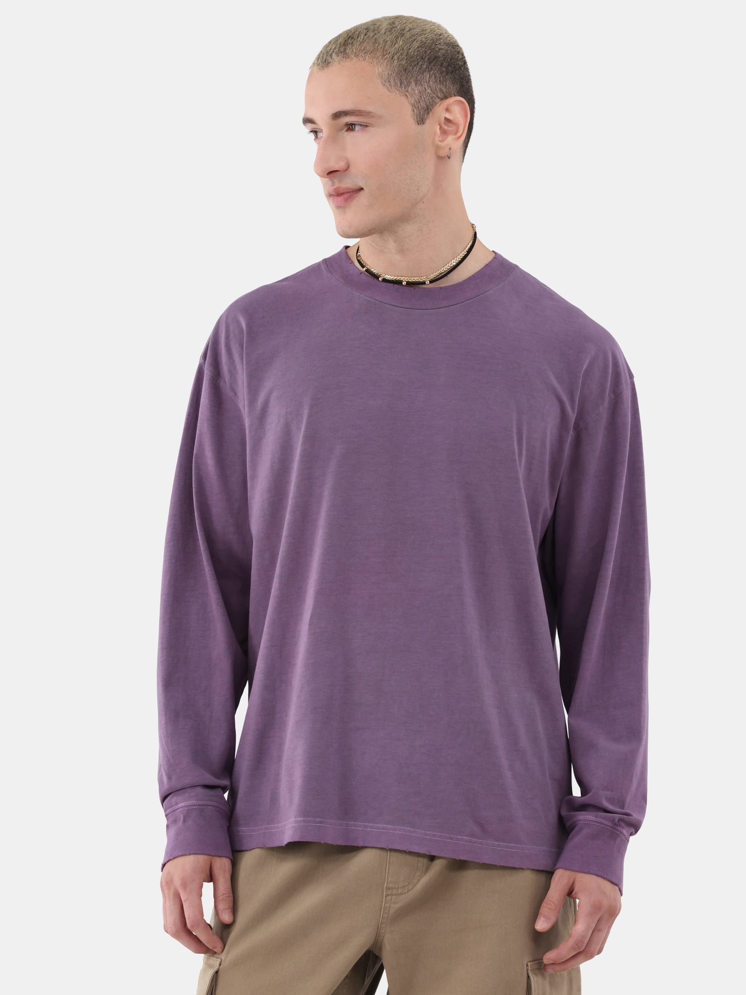 No Boundaries Men's & Big Men's Oversized Long Sleeve Tee No Boundaries Men's & Big Men's Oversized Long Sleeve Tee