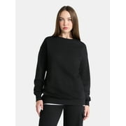 NO BOUNDARIES Fleece Oversized Sweatshirt with Long Sleeves, Women’s Sizes XXS-4X
