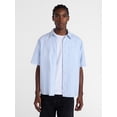 thumbnail image 1 of No Boundaries Boxy Cropped Fit Oxford Shirt with Short Sleeves, Men's XS-5XB, 1 of 5