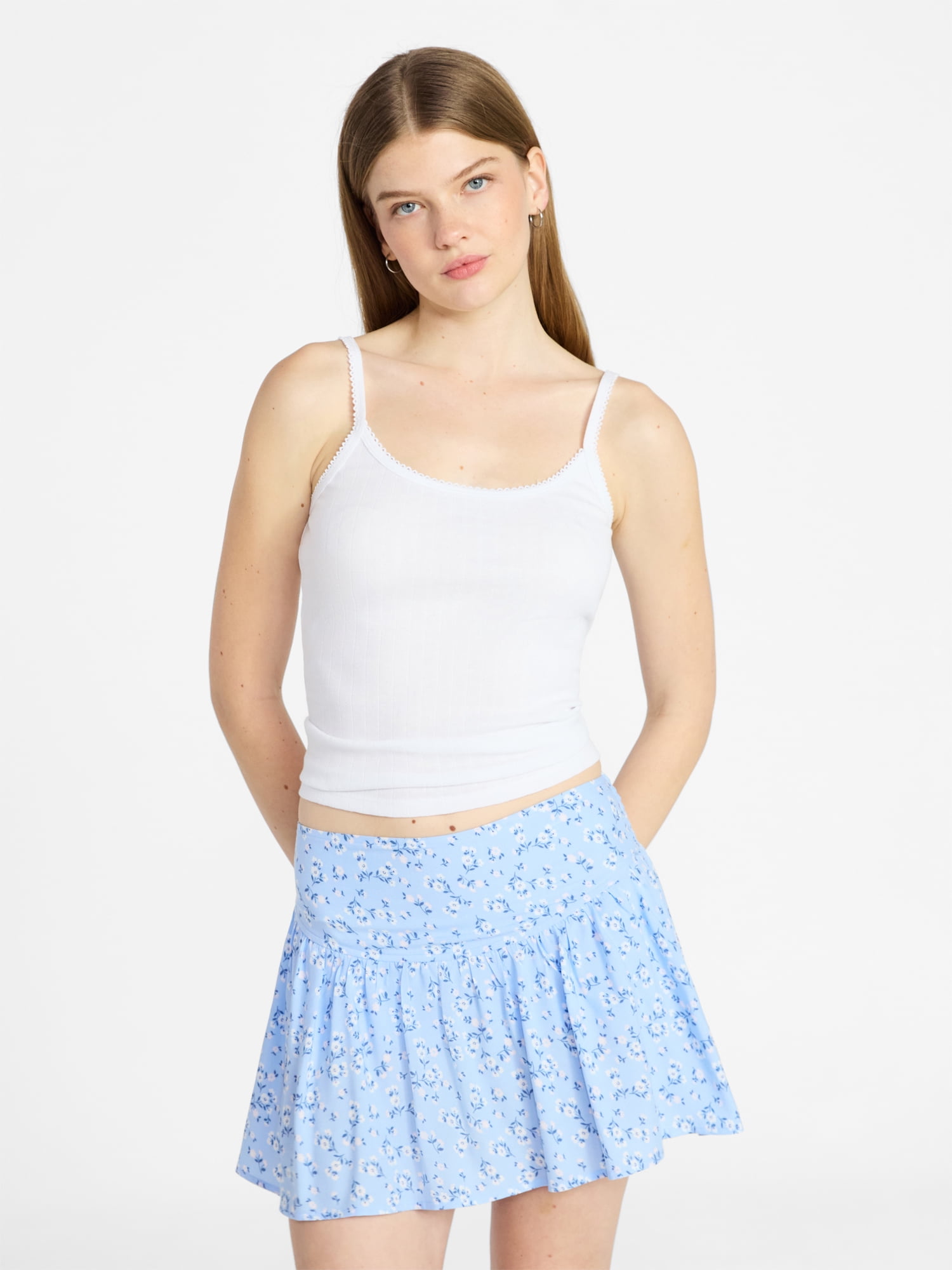 No Boundaries Pointelle Tank Top, Women's XXS-XXL