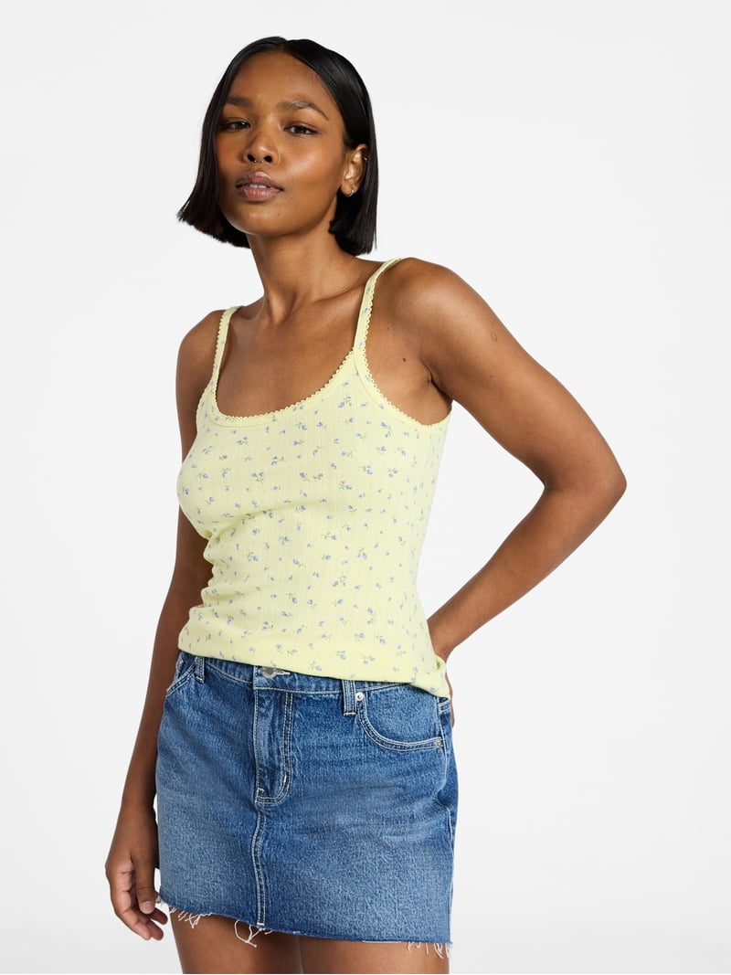 トップス PILE FLARE TANK TOPS No Boundaries Pointelle Tank Top, Women's XXS-XXL - Walmart.com