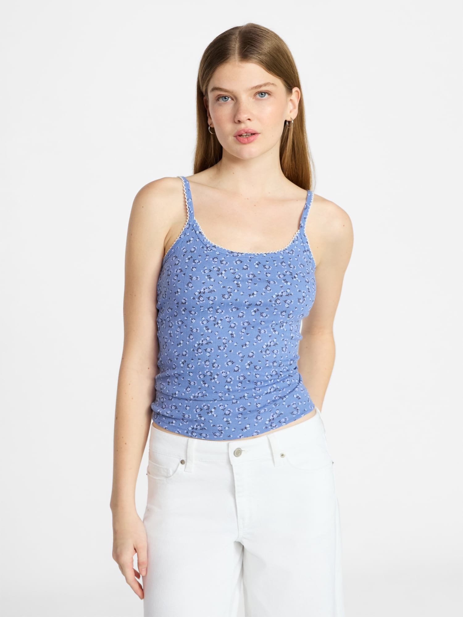 No Boundaries Pointelle Tank Top, Women's XXS-XXL