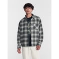 thumbnail image 1 of No Boundaries Boxy Cotton Plaid Flannel with Long Sleeves, Men's and Big Men's XS-4XLT, 1 of 5