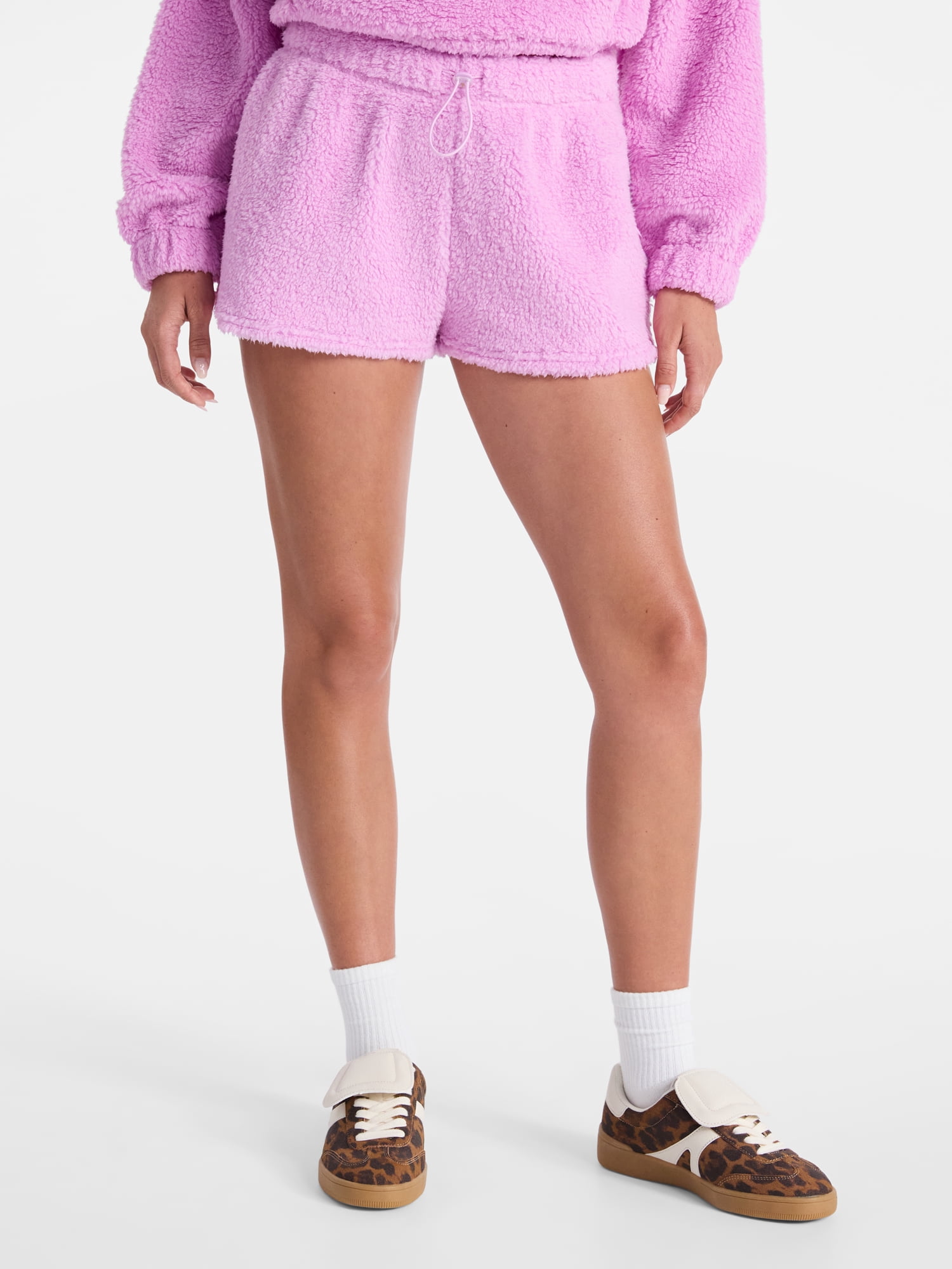 No Boundaries Plush Bungee Cord Shorts, Women's Sizes XXS-XXL