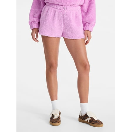 No Boundaries Plush Bungee Cord Shorts, Women's Sizes XXS-XXL