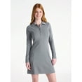 thumbnail image 1 of No Boundaries Ribbed Polo Dress with Long Sleeves, Women's, 1 of 4