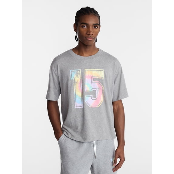 No Boundaries Pride Boxy Fit Cropped Tee with Short Sleeves, Men's Sizes XS-5XL