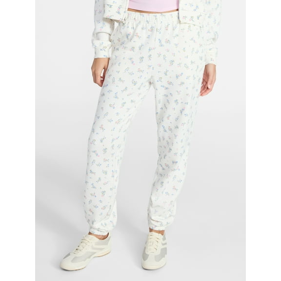 No Boundaries Printed Fleece Joggers, 29'' Inseam, Women's XXS-XXL