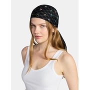 No Boundaries Womens Printed Bandanas, Black Floral Print, for Adults