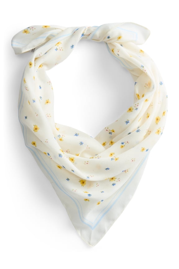 Women's Printed Bandana with Versatile Style, White